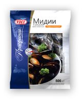 Изображение товара Мидии VICI Приорити в ракушках в чесночном соусе замороженные, 500 г