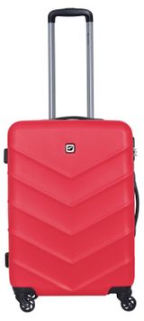 Изображение товара Чемодан жесткий Airport красный 4 колеса, 25х41х61 см, размер M