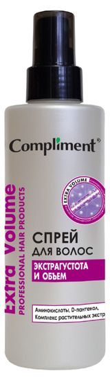 Изображение товара Спрей для волос Compliment Extra Volume Экстрагустота и объем, 200 мл