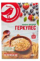 Изображение товара Хлопья овсяные АШАН Красная птица Геркулес, 400 г