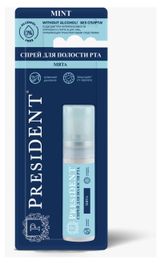 Изображение товара Спрей для полости рта President Мята без спирта, 20 мл