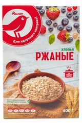 Изображение товара Хлопья ржаные АШАН Красная птица быстрого приготовления, 400 г