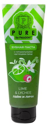 Изображение товара Зубная паста President Pure by лайм личи, 100 мл