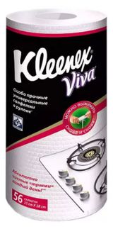 Изображение товара Универсальные салфетки Kleenex Viva особо прочные 21х28 см Колумбия, 56 шт