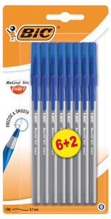Изображение товара Ручка шариковая BIC Round Stic Exact синяя, 8 шт