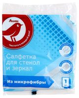 Изображение товара Салфетки для стекол и зеркал АШАН Красная птица из микрофибры, 1 шт
