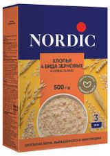 Изображение товара Хлопья Nordic 4 вида зерновых, 500 г