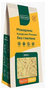 Изображение товара Макаронные изделия Dиетика Трубочка из кукурузно-рисовой муки без глютена, 300 г