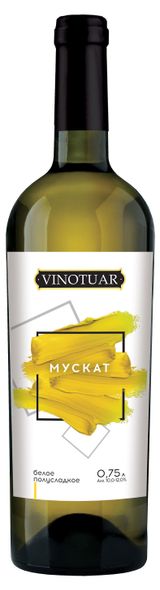 Изображение товара Вино Vinotuar Мускат белое полусладкое Россия, 0,75 л