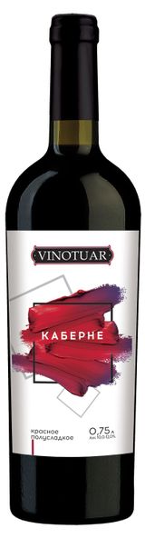Изображение товара Вино Vinotuar Каберне красное полусладкое Россия, 0,75 л
