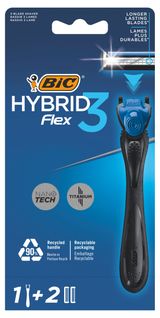 Изображение товара Бритва мужская BIC Flex 3 Hybrid 1 ручка и 2 сменные кассеты Греция