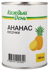 Изображение товара Ананас «Каждый день» в кусочках Таиланд, 580 мл