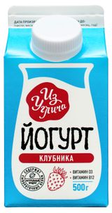 Изображение товара Йогурт питьевой «Из Углича» клубника 1,5% БЗМЖ, 500 г