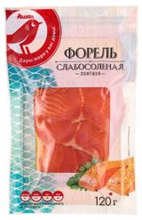 Изображение товара Форель слабосоленая ломтики АШАН Красная птица, 120 г
