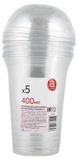 Изображение товара Стакан шейкер Actuel с крышкой, 400 мл, 5 шт