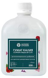 Изображение товара Удобрение «Щелково Агрохим» Гумат калия Суфлер для цветочно-декоративных культур, 500 мл