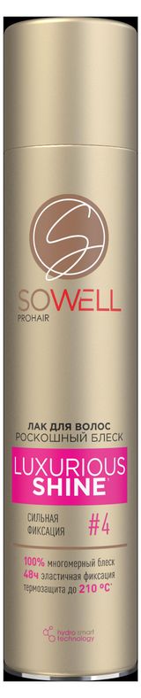 Изображение товара Лак для волос SoWell Luxurious Shine Роскошный блеск сильной фиксации №4, 300 мл