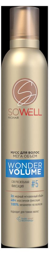 Изображение товара Мусс для волос SoWell Wonder Volume Мега объем от корней сверхсильной фиксации №5, 200 мл