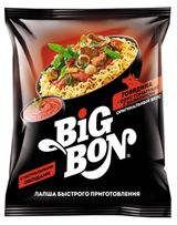 Изображение товара Лапша быстрого приготовления BIGBON Говядина + соус Томатный с базиликом, 75 г