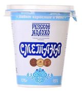 Изображение товара Сметана «Рузское молоко» 15%, 175 г