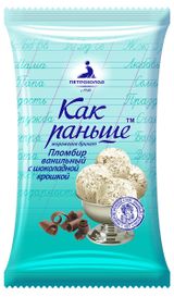Изображение товара Мороженое пломбир «Как раньше» ванильный с шоколадной крошкой БЗМЖ, 220 г