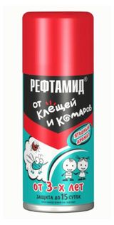 Изображение товара Аэрозоль от клещей и комаров детский «Рефтамид» Baby (3+), 100 мл