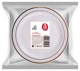 Изображение товара Набор одноразовых тарелок Actuel белые с ободком, 6х19 см