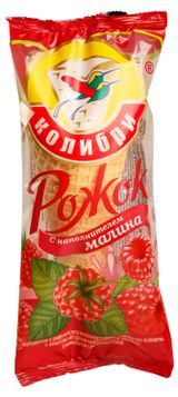 Изображение товара Мороженое пломбир «Лакомство Колибри» ванильный с малиной в сахарном рожке, 100 г