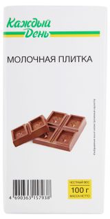 Изображение товара Плитка кондитерская «Каждый день» молочная, 100 г