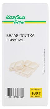 Изображение товара Плитка кондитерская «Каждый день» белая пористая, 100 г