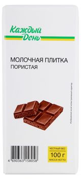 Изображение товара Плитка кондитерская «Каждый день» молочная пористая, 100 г