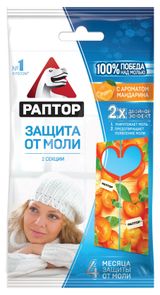 Изображение товара Средство от моли «Раптор» с ароматом мандарина, 2 секции