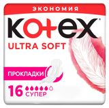 Изображение товара Прокладки гигиенические Kotex ультра софт супер, 16 шт