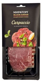 Изображение товара Карпаччо из мраморной говядины «Мираторг» Black Angus Carpaccio охлажденный, 90 г