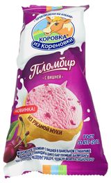 Изображение товара Мороженое сливочное «Коровка из Кореновки» Пломбир с вишней из ржаной муки ГОСТ, 100 г