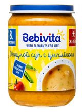 Изображение товара Суп-пюре Bebivita Овощной суп с цыплёнком с 8 мес., 190 г