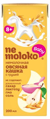 Изображение товара Каша безмолочная Nemoloko овсяная с грушей без варки с 8 мес, 200 мл