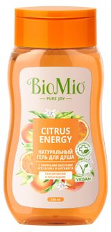 Изображение товара Гель для душ BioMio Тонизирование и пробуждение апельсин и бергамот, 250 мл