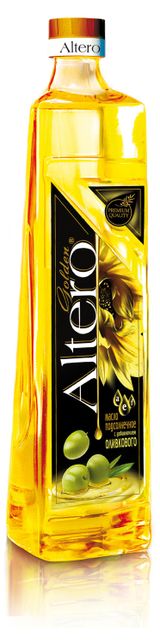 Изображение товара Масло подсолнечное Altero Golden рафинированное с добавлением оливкового, 810 мл