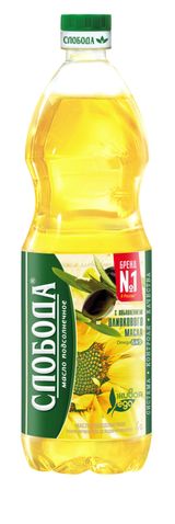 Изображение товара Масло подсолнечное «Слобода» рафинированное с добавлением оливкового, 1 л