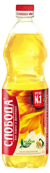 Изображение товара Масло подсолнечное для жарки и фритюра «Слобода» рафинированное дезодорированное, 1 л