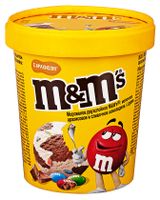 Изображение товара Мороженое молочное арахисовое и сливочное шоколадное M&M's двухслойное с драже ведро БЗМЖ, 295 г