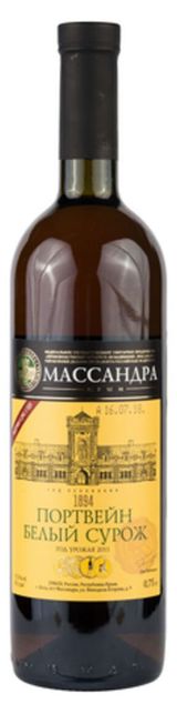 Изображение товара Портвейн «Массандра» Белый Сурож сладкое Россия, 0,75 л