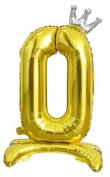 Изображение товара Цифра фольгированная «Веселая затея» 0 золотая на подставке, 81 см