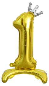 Изображение товара Цифра фольгированная «Веселая затея» 1 золотая на подставке, 81 см