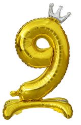 Изображение товара Цифра фольгированная «Веселая затея» 9 золотая на подставке, 81 см