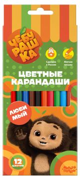 Изображение товара Карандаши цветные «Мульти-пульти» Чебурашка, 12 цветов