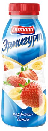Изображение товара Йогурт питьевой Ehrmann «Эрмигурт» клубника-банан 1,2%, 420 г