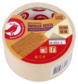 Изображение товара Лента липкая АШАН Красная птица двусторонняя повышенной клейкости, 50 мм х 10 м