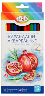 Изображение товара Карандаши акварельные «Гамма» Классические  шестигранные, 12 цветов